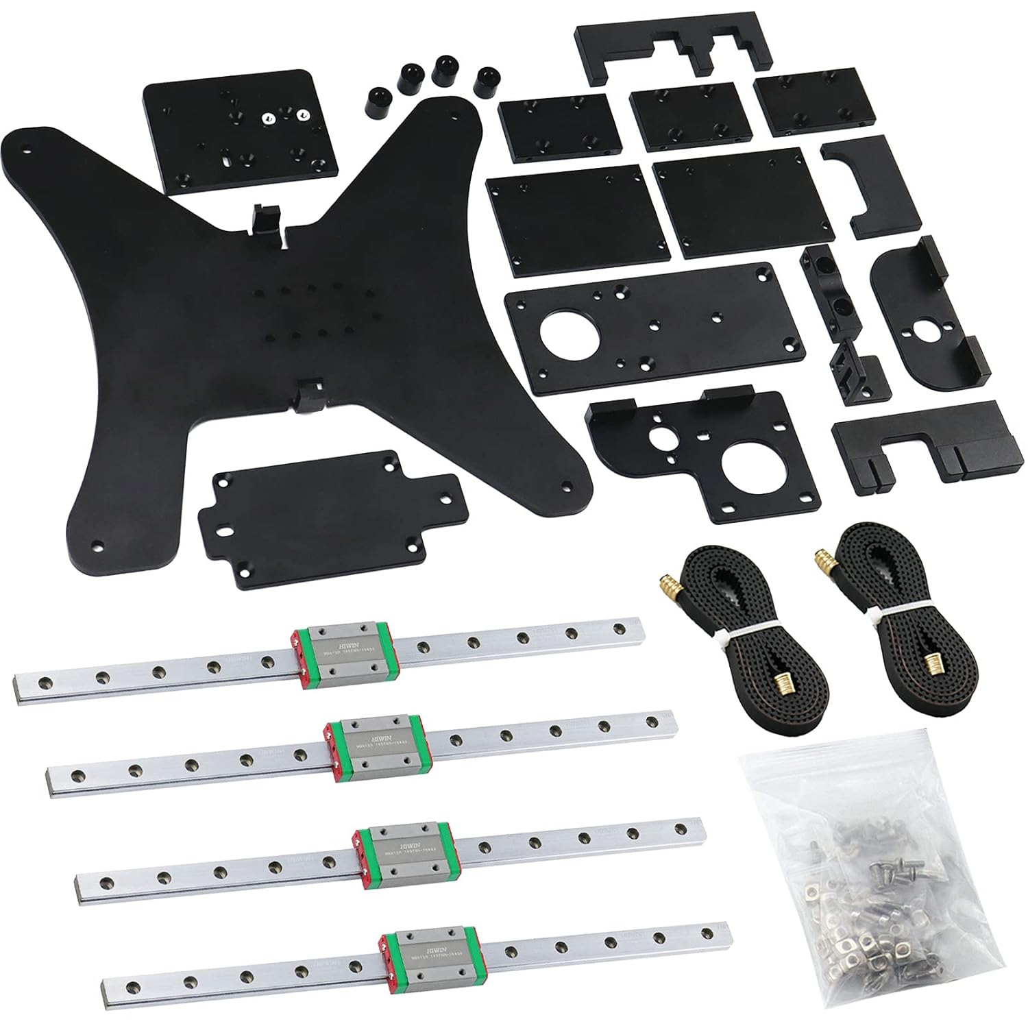 Haldis 3D Upgrade 3D Printer Kits,Black Knight Aluminium Alloy Profile Modular Y Carriage Plate Includes Kits and Belt Screws for Ender 3 v2 (Without Hiwin Rails)
