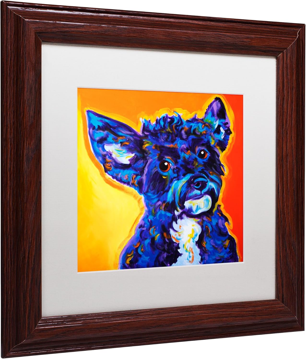 Pebbles Artwork by DawgArt Wood Frame, 11 by 11-Inch, White Matte Pack of 2