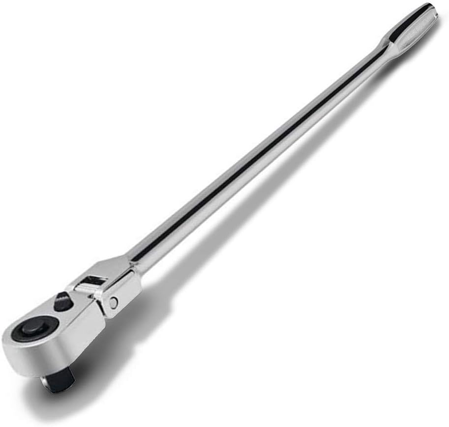 Powerbuilt 649953 Pro Tech 3/8-inch Drive x 17-inch Long Reach Ratchet Contour Handle - with Extra Long Handle Ratchet, Flex Head, 72 Tooth