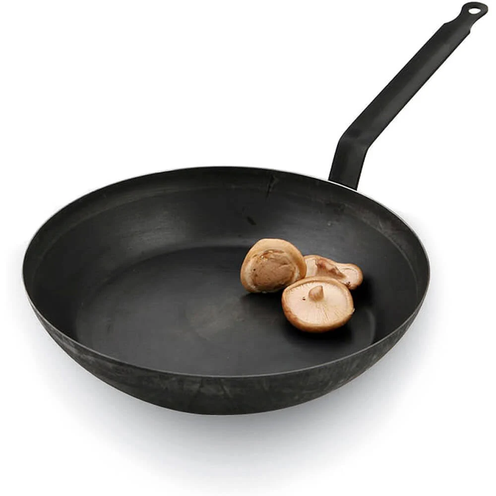 World Cuisine 11 inch Black Steel Frying Pan