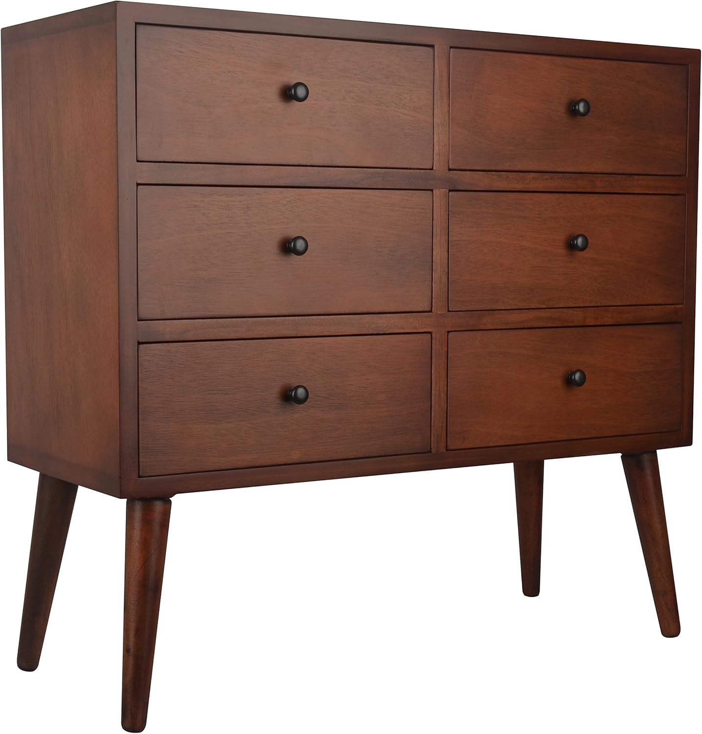 Decor Therapy Mid Century Six Drawer Accent Chest Wood Light Walnut (FR6321)