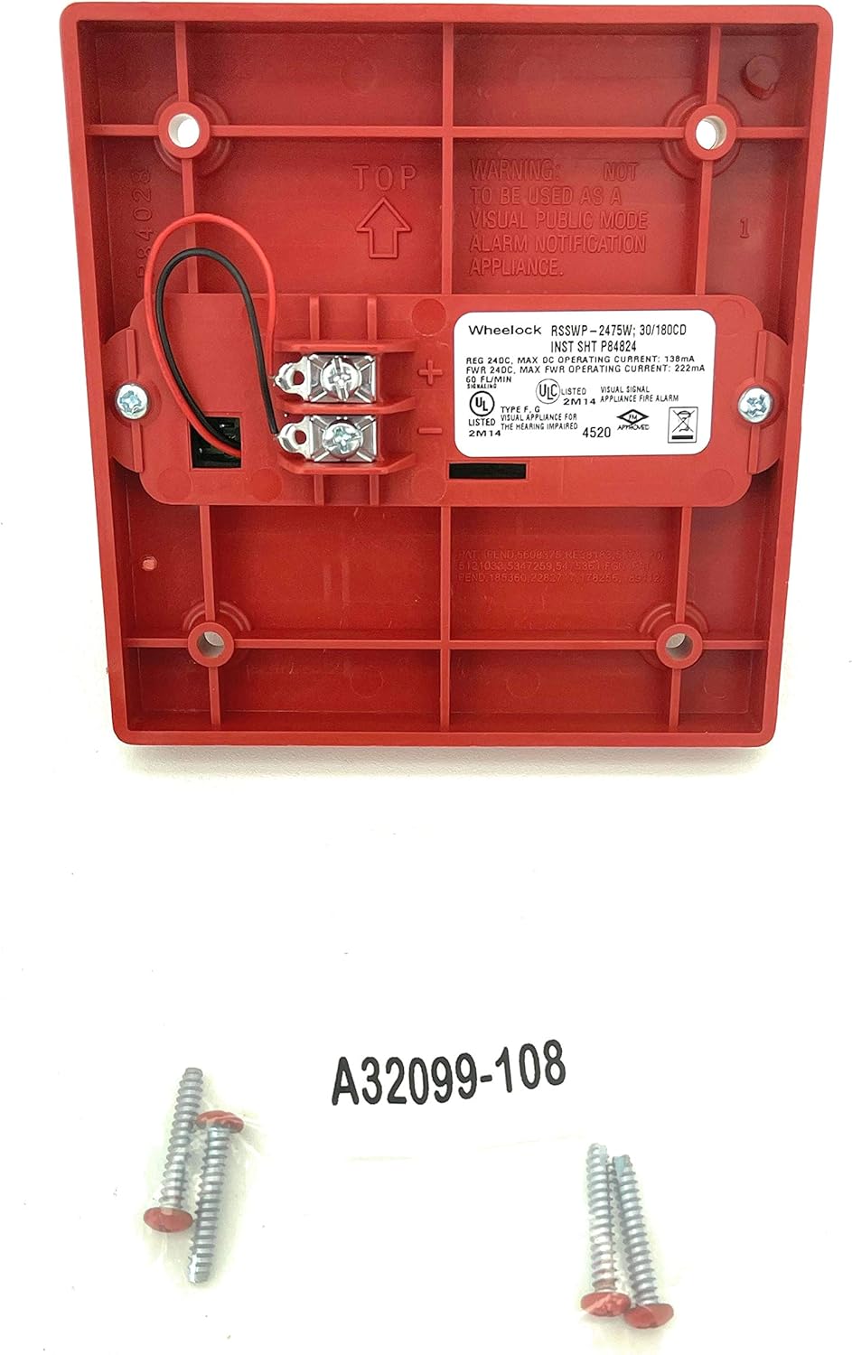 WHEELOCK RSSWP-2475W-FR RED Strobe Wall Weatherproof 24VDC 75CD Pack of 2