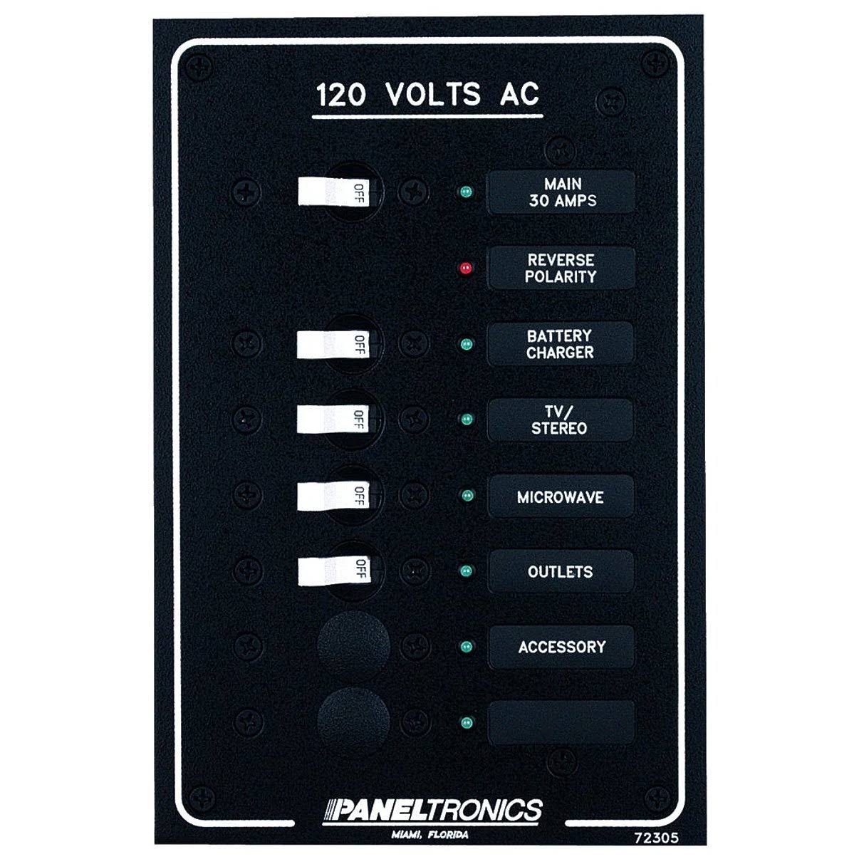 Paneltronics - Standard AC 6 Position Breaker Panel u0026 Main w/LEDs