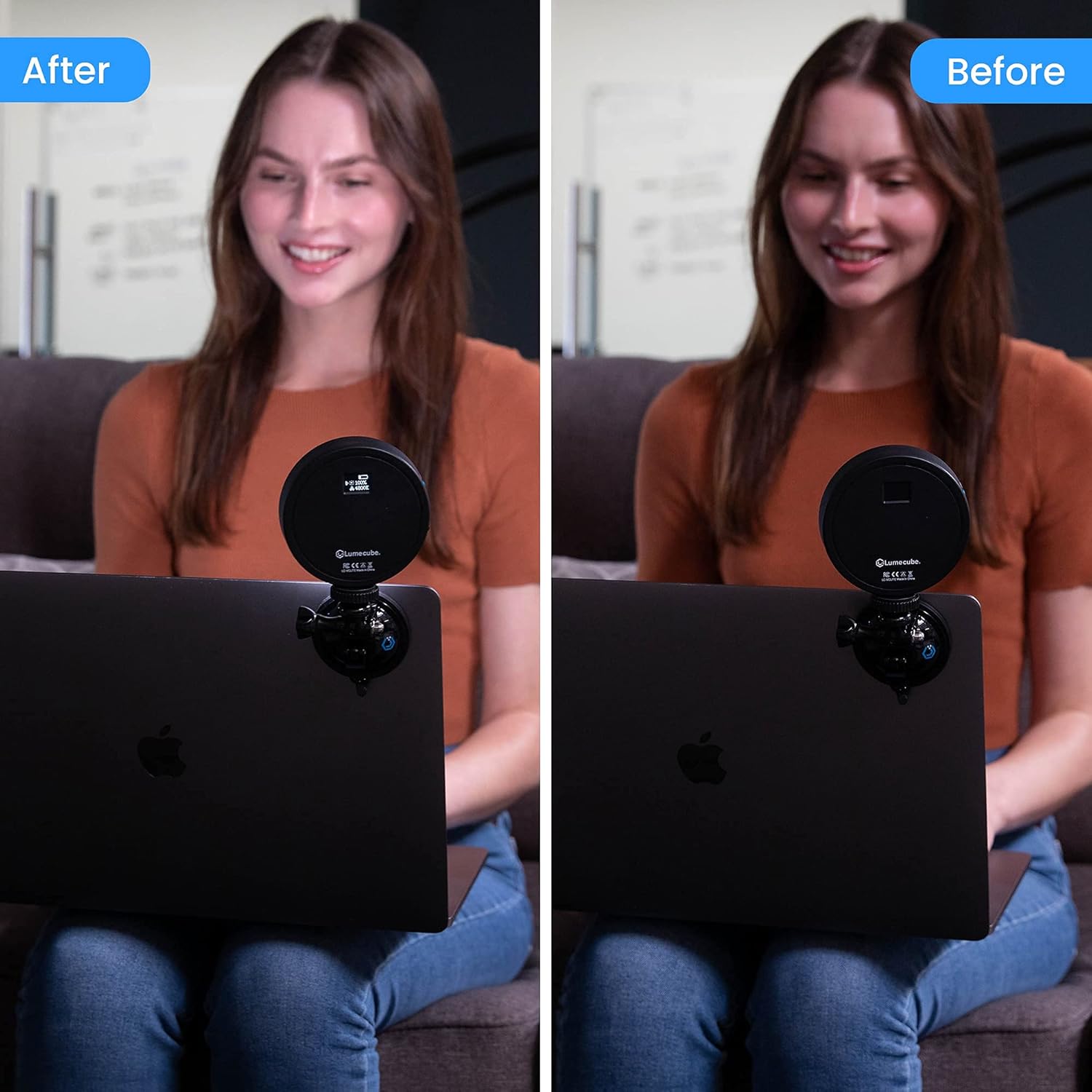 Lume Cube Video Conference Lighting Kit LITE Edition | Live Stream, Remote Working, Zoom Webcam | Lighting Accessory for Laptop | Adjustable Brightness and Color Temperature, Stand and Mount Included Pack of 2