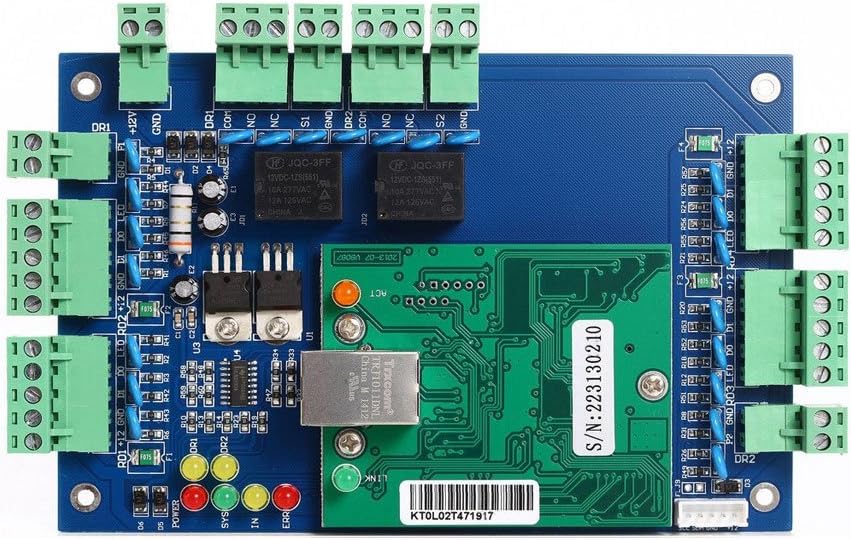 Professional 2 Doors IP Based Wiegand 26 bit 34Bit Network Access Control Board Panel Access Controller with Software Pack of 2