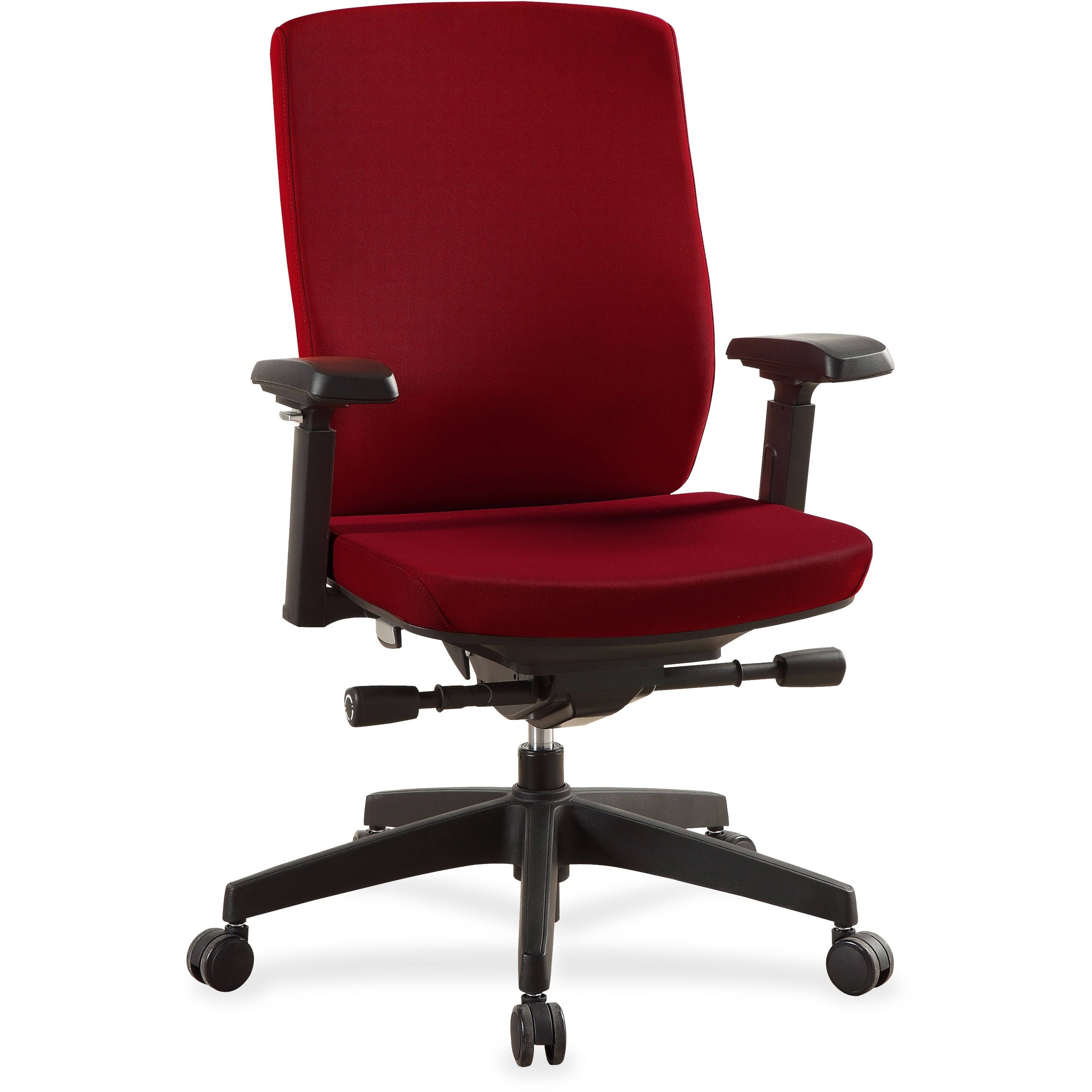 Lorell Mid-Back Chairs with Adjustable Arms (Red)