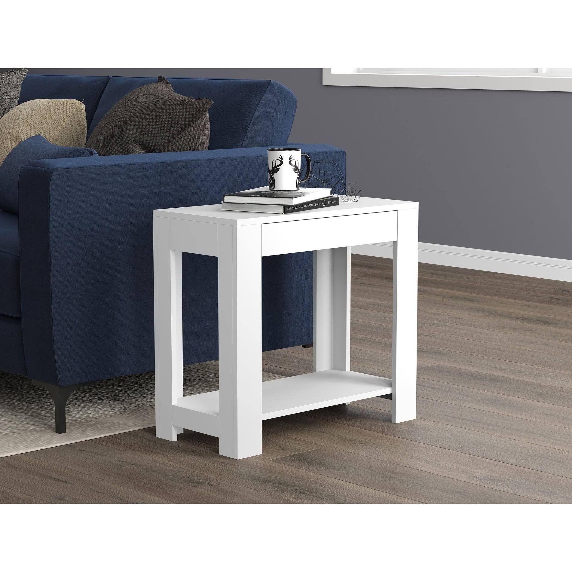 Safdie u0026 Co. Accent Table with Drawer - White