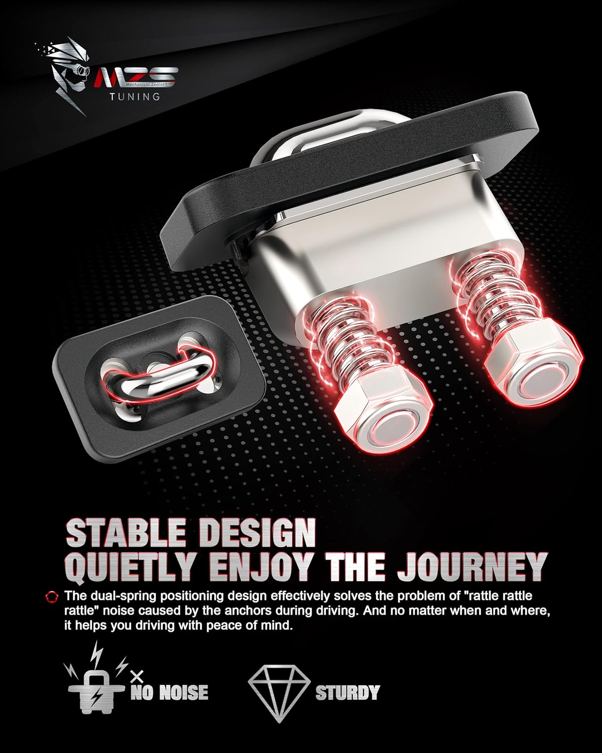 MZS Tie Down Anchors, Retractable D-Ring Compatible with 2007-2021 Silverado & Sierra | 2015-2021 Colorado & Canyon - All Metal, Side Wall, 9 Pack