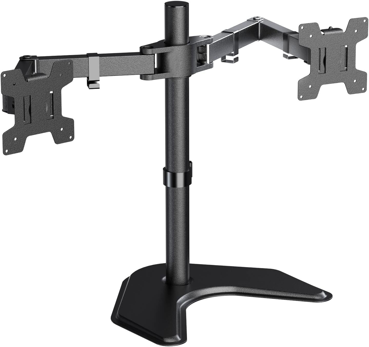 WALI Dual Monitor Stand, Free Standing Desk Mount for 2 Monitors up to 27 inch, 22 lbs. Weight Capacity per Arm, Fully Adjustable with Max VESA 100x100mm (MF002-W), White Pack of 2