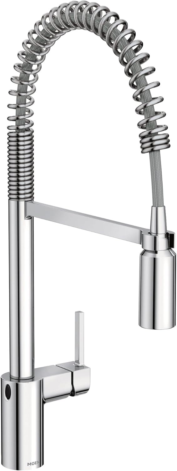 Moen 5923EWBLS Align Motionsense Wave Sensor Touchless One-Handle High Arc Spring Pre-Rinse Pulldown Kitchen Faucet, Black Stainless
