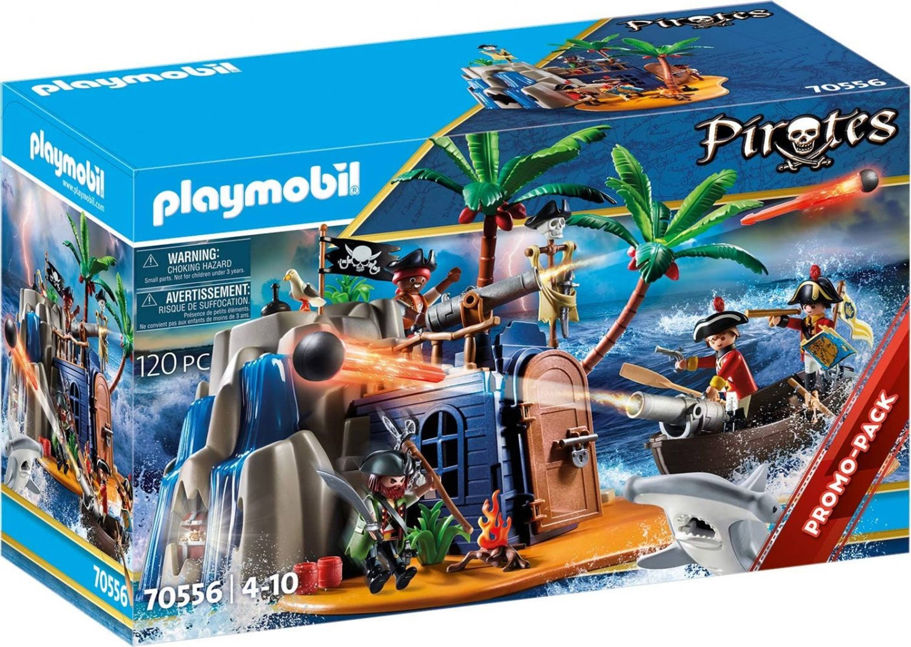 Playmobil Pirates 70556 Pirate Island with Treasure Hiding Place and Floatable Boat