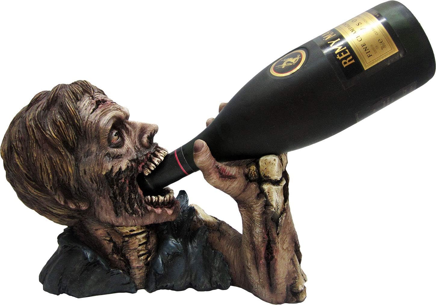 DWK Elixir of the Undead Zombie Wine and Beverage Bottle Holder Display Rack for Halloween Home Decor and Kitchen, 12-inch Pack of 2
