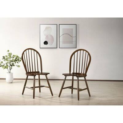 Mccammon Solid Wood Windsor Back Side Chair Laurel Foundry Modern Farmhouse Color: Walnut