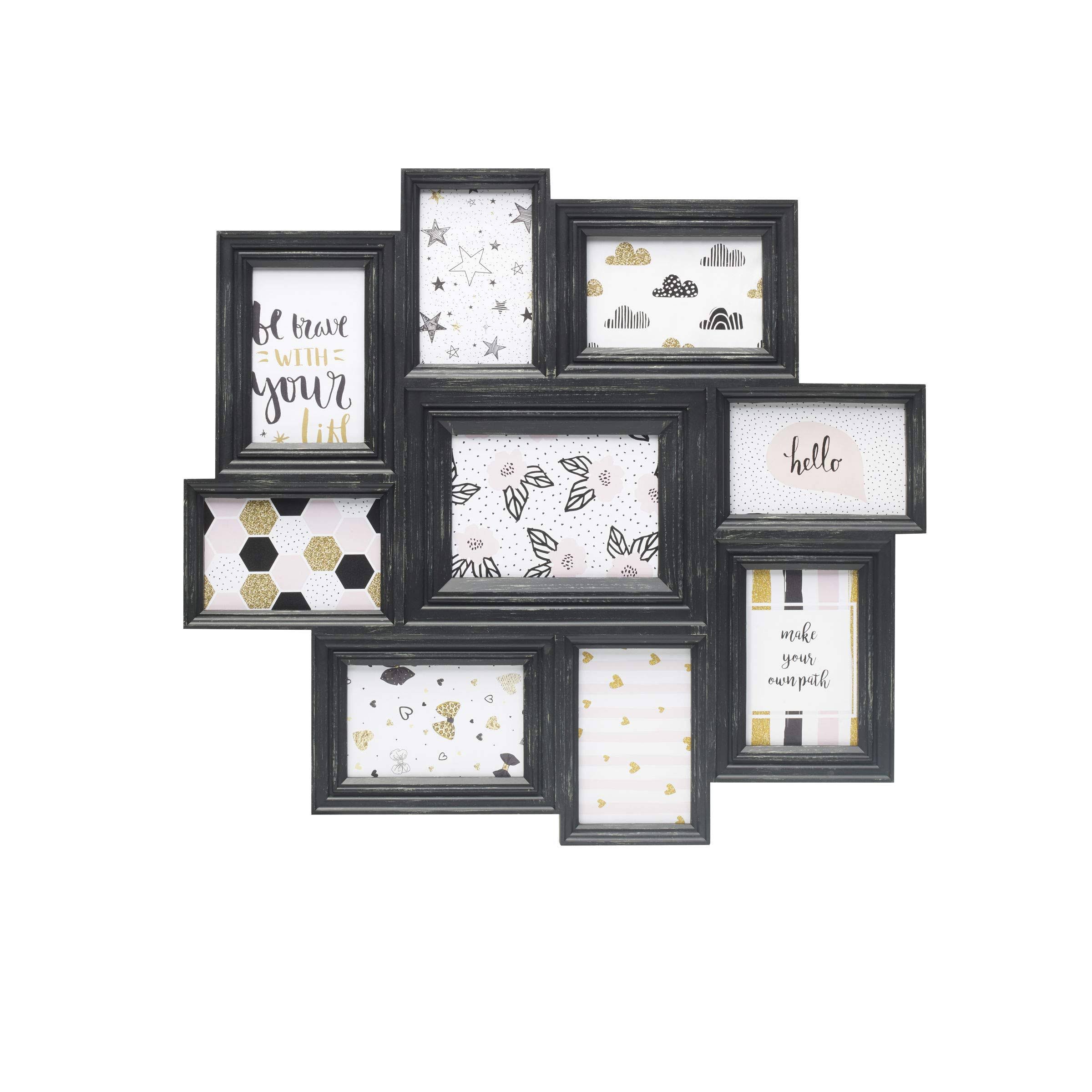 Melannco 9-Opening Distressed Black Wall Collage Frame