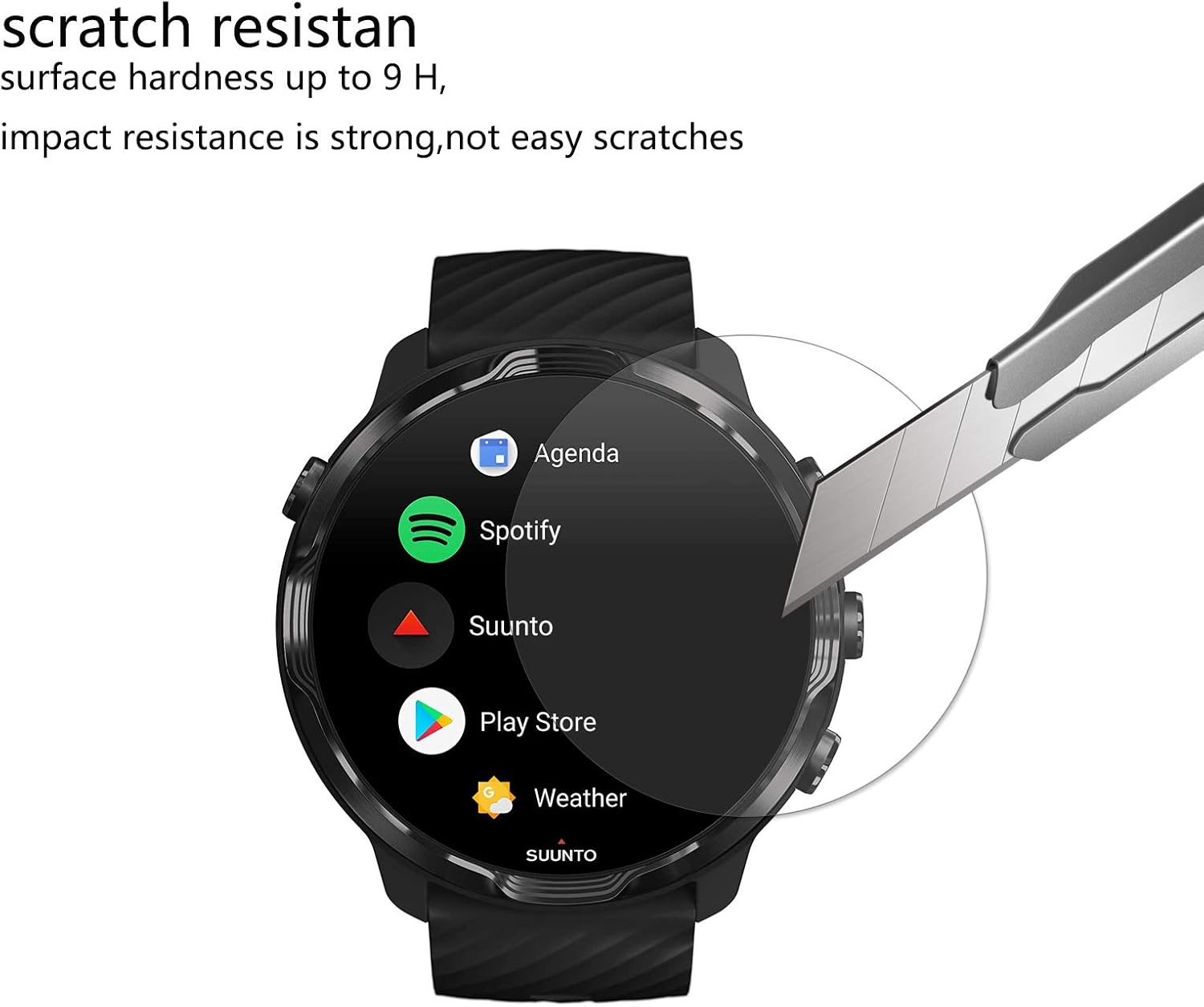 【2Pack】TDITD FOR Suunto 7 Tempered Glass Screen Protector Anti Scratch Bubble Free HD Clear 9H Hardness 99.9% transparency