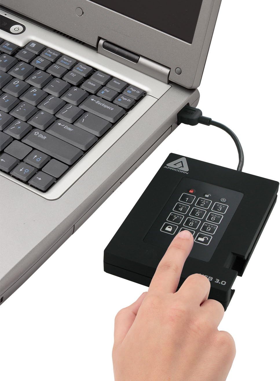 Apricorn 2TB Aegis Padlock Fortress FIPS 140-2 Level 2 Validated 256-Bit Encrypted USB 3.0 Hard Drive with PIN Access (A25-3PL256-2000F)