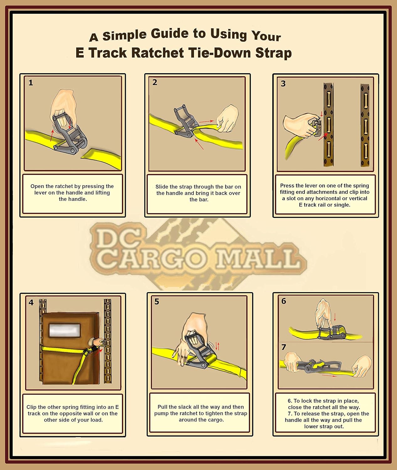 4 E Track Ratchet Tie-Down Cargo Straps, 2