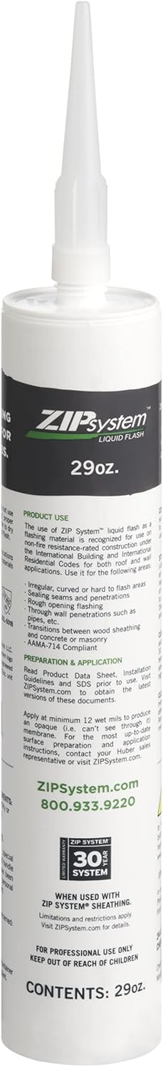 Huber ZIP System Liquid-Flash | 29 Ounce Cartridge | Waterproof and Airtight Liquid Flashing Sealant Pack of 2