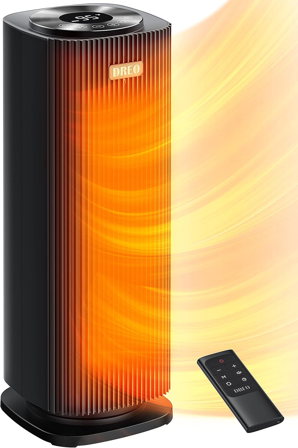 Dreo Space Heaters for Indoor Use, Quiet&Fast Portable Heater with Tip-Over and Overheat Protection, Remote, Oscillating,12H Timer, LED Display with Touch Control, Electric Heater for Office Use