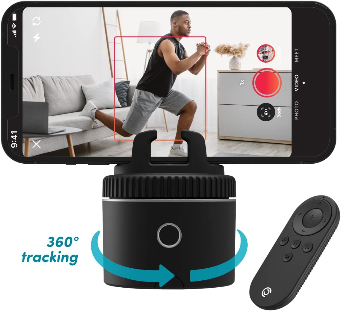 Pivo Pod Active Standard Pack (Pod Silver) - Fast Auto Tracking Complete Set Powered by AI - Tripod, Mount & Case Included - Active Lifestyle Outdoors Sports & Horse Riding