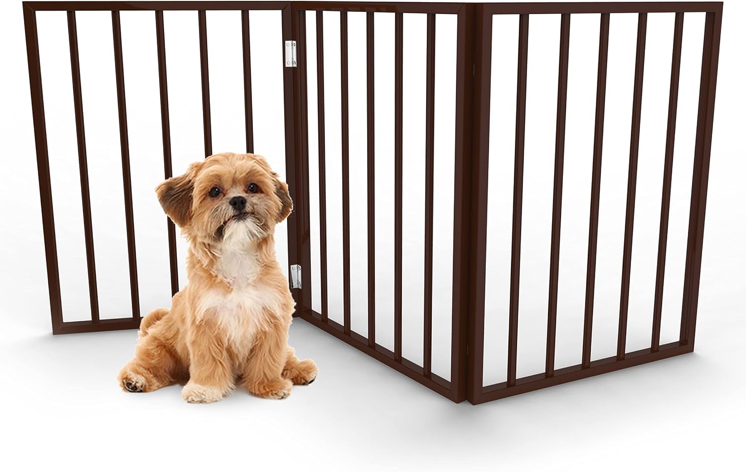 PETMAKER Pet Gate Collection – Dog Gate for Doorways, Stairs or House – Freestanding, Folding, Accordion Style, Wooden Indoor Dog Fence