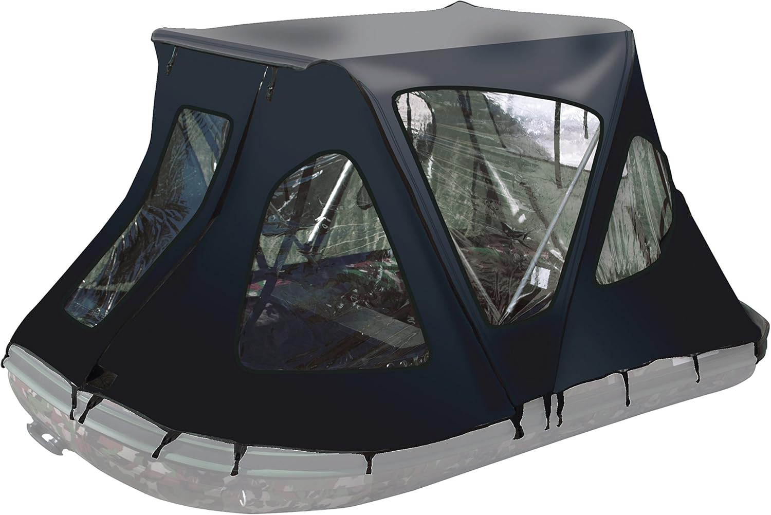 ALEKO BWTENT420BK Winter Waterproof Canopy Boat Tent Sun Shelter Sunshade for 13.8 ft Long Inflatable Boats, 6.5 x 5 Feet, Black