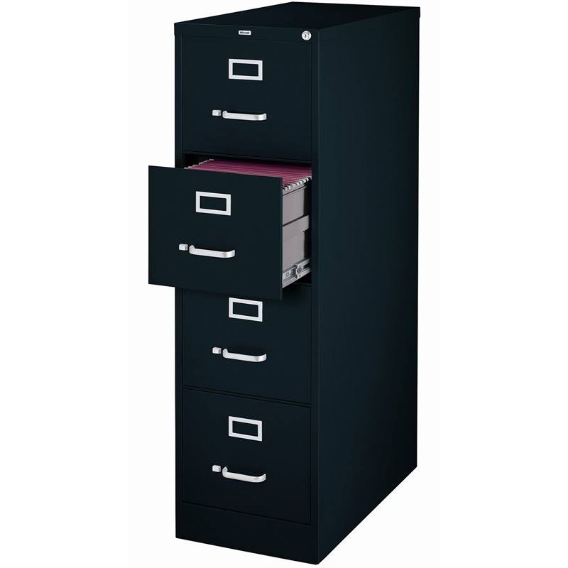 Hirsh 4-Drawer Vertical Letter File Cabinet, Black