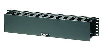 Panduit WMPF1E Horizontal Cable Manager, Black, 2 RU, Black