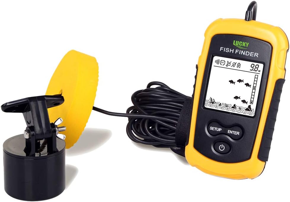 LUCKY Wired Fish Finder Sonar Sensor Transducer Water Depth Finder Portable Fish Finder for Fishing Pack of 2