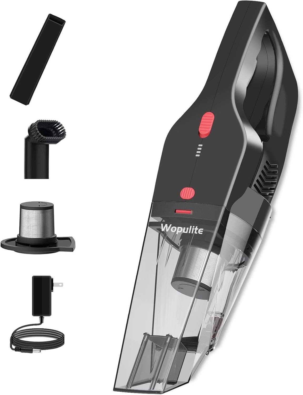 Wopulite Handheld Vacuum Cordless Rechargeable, Portable Cordless Car Vacuum Cleaner with 8000Pa Strong Suction, Mini Hand Held Vacuum Cleaner with Double Filter for Pet Hair, Car and Home