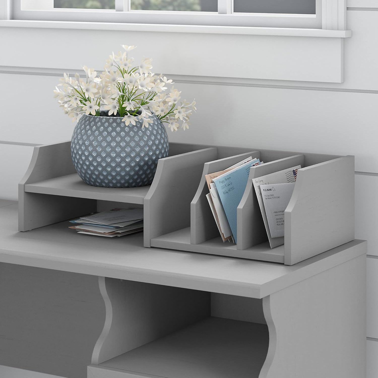 Bush Furniture Fairview Desktop Organizer with Shelves, 27W, Cape Cod Gray Pack of 2