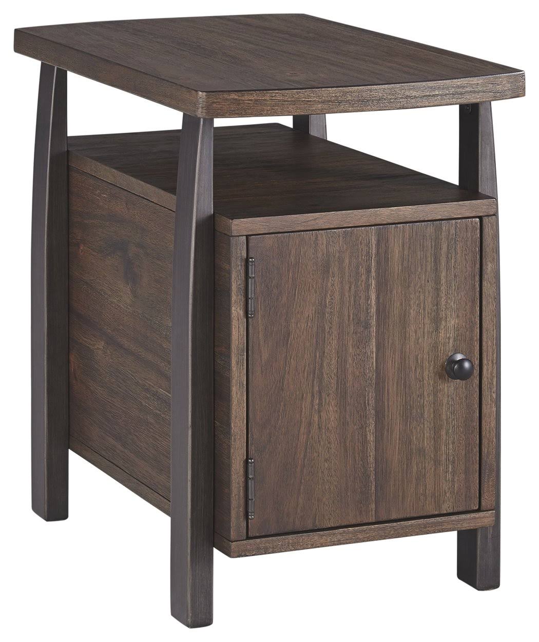 Benjara Bm207216 Wood and Metal End Table with Magazine Rack, Brown