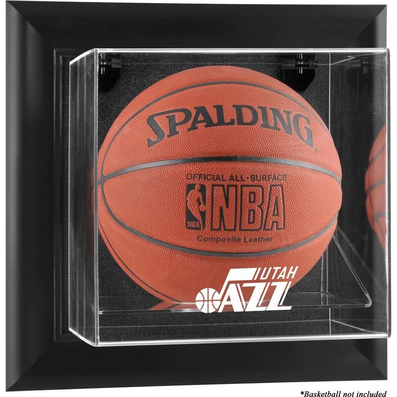 Utah Jazz Black Framed Wall-Mounted Team Logo Basketball Display Case