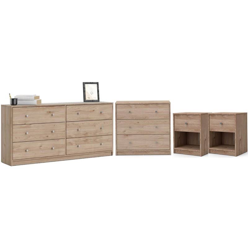 Home Square 4 Piece Bedroom Set in Jackson Hickory