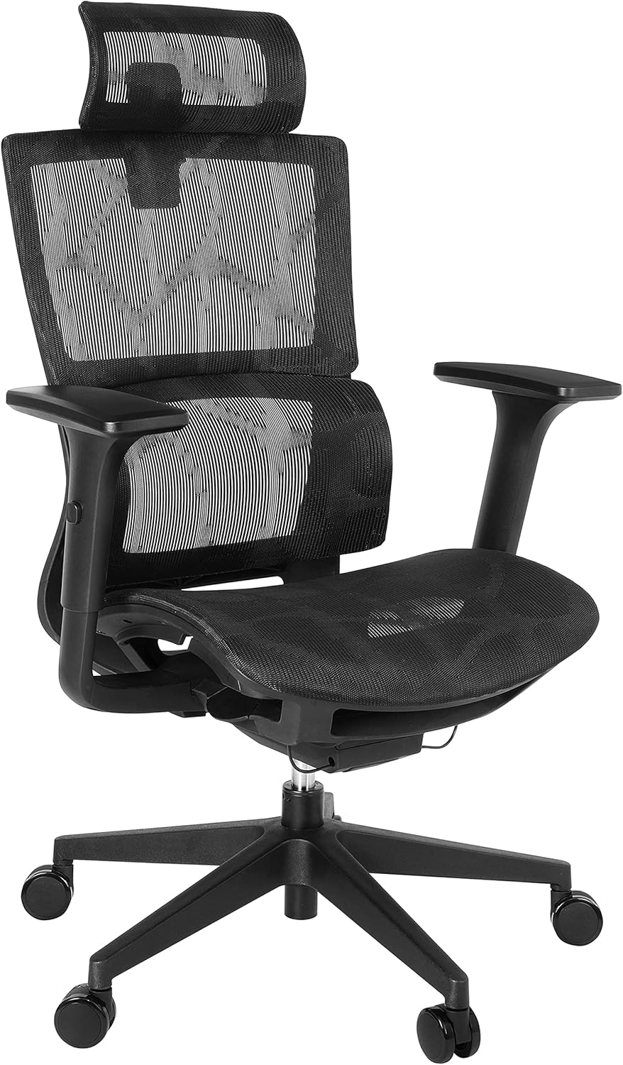 AUAG Ergonomic Office Chair, High Back Mesh Desk Chair - Lumbar Support 3D Adjustable Armrest Headrest, Tilt Function, Black Swivel Mesh Computer Task Chair, Home Gaming Chair