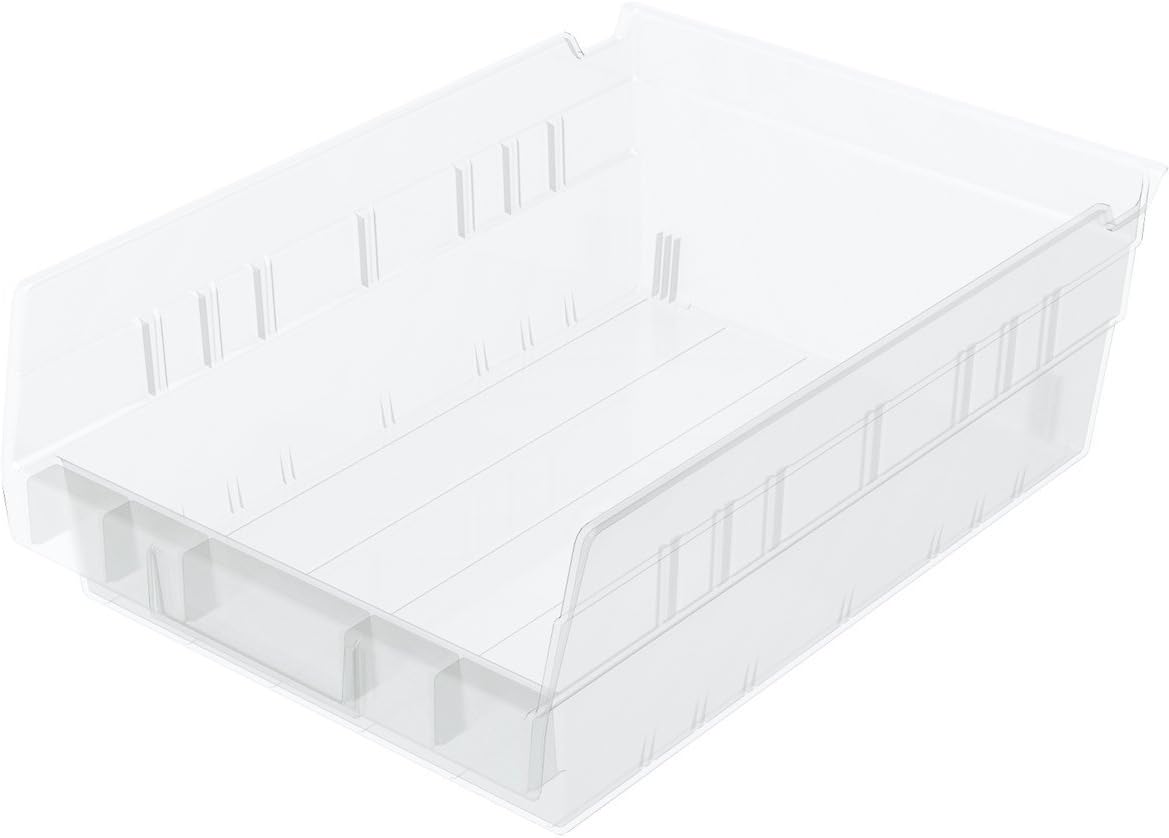 Akro-Mils 30150 Plastic Nesting Shelf Bin Box, (12-Inch x 8-Inch x 4-Inch), Green, (12-Pack)