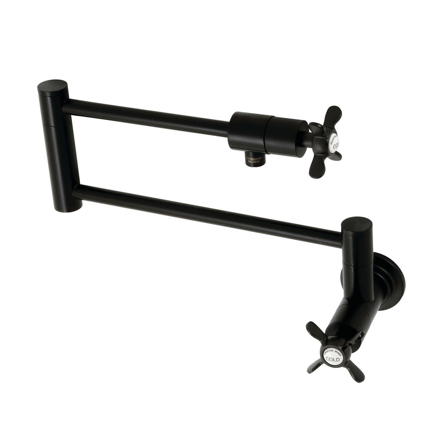 Kingston Brass KS4100BEX Essex Wall Mount Pot Filler Matte Black
