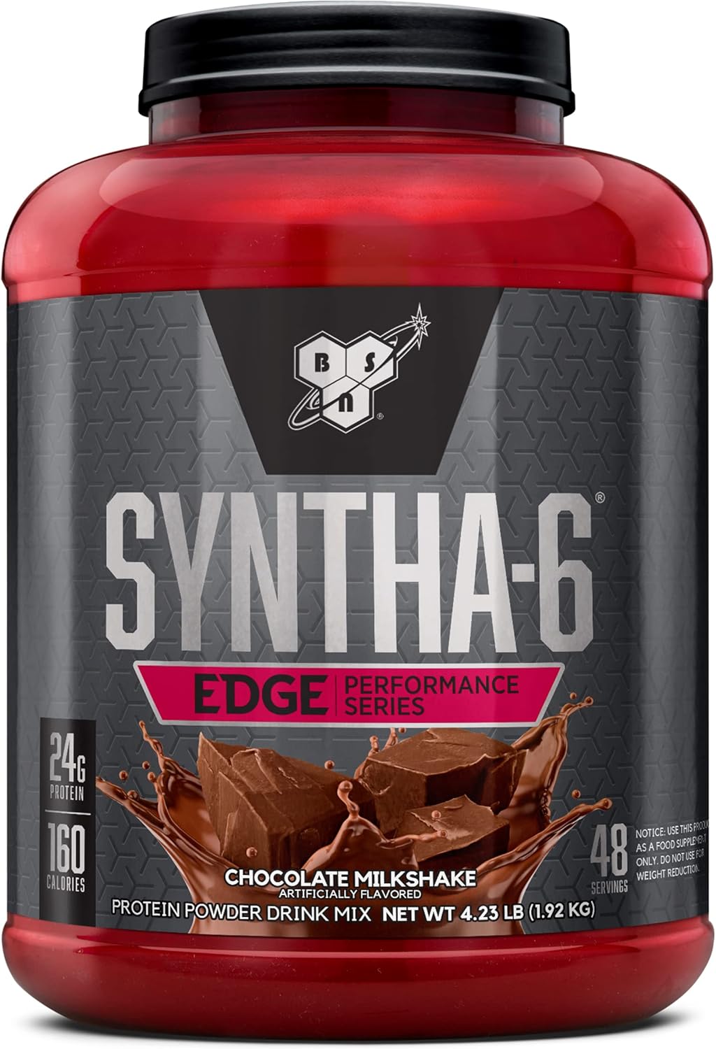 BSN SYNTHA-6 EDGE Protein Powder, with Hydrolyzed Whey, Micellar Casein, Milk Protein Isolate, Low Sugar, 24g Protein, Chocolate Milkshake, 48 Servings Pack of 2