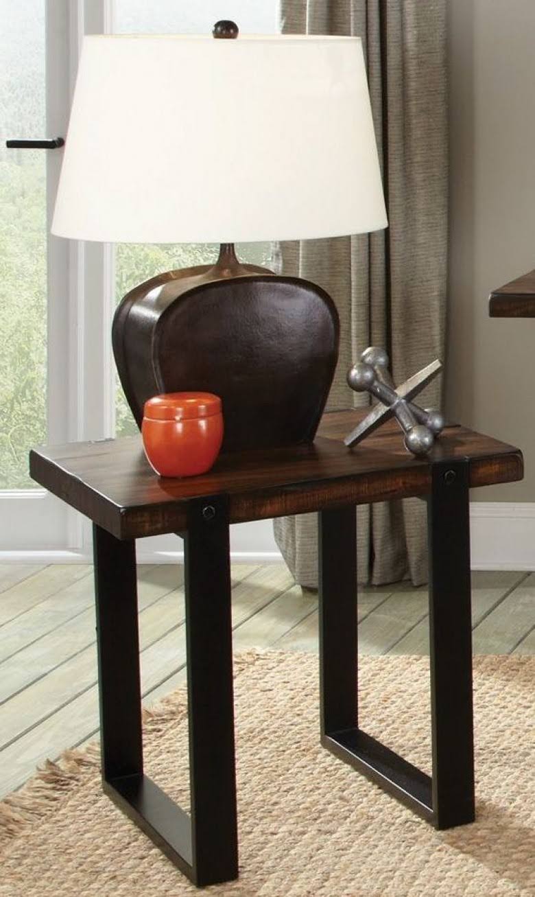 Coaster Vintage Brown u0026 Black End Table 703427