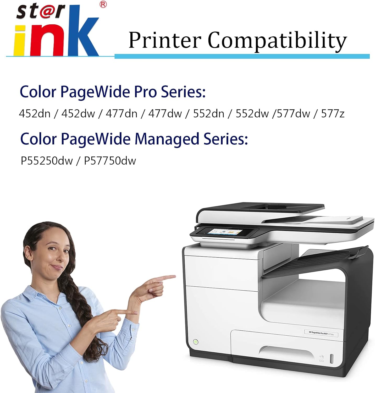 Starink Compatible Ink Cartridge Replacement for HP 972X 972 (972A) High Yield Work for PageWide Pro 477dw 477dn 452dw 452dn 552dw 552dn 577dw 577z Printer, (Black Cyan Magenta Yellow) 4-Pack