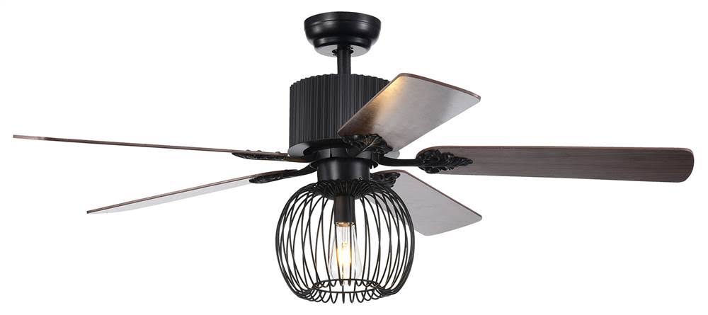 Aguano Black 52-Inch Lighted Ceiling Fan (Remote Controlled)