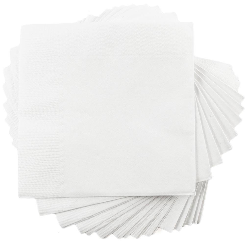 Jam Paper Small Beverage Napkins - 5 x 5 - White - 48 Packs of 50, 2400 Total Napkins/Carton