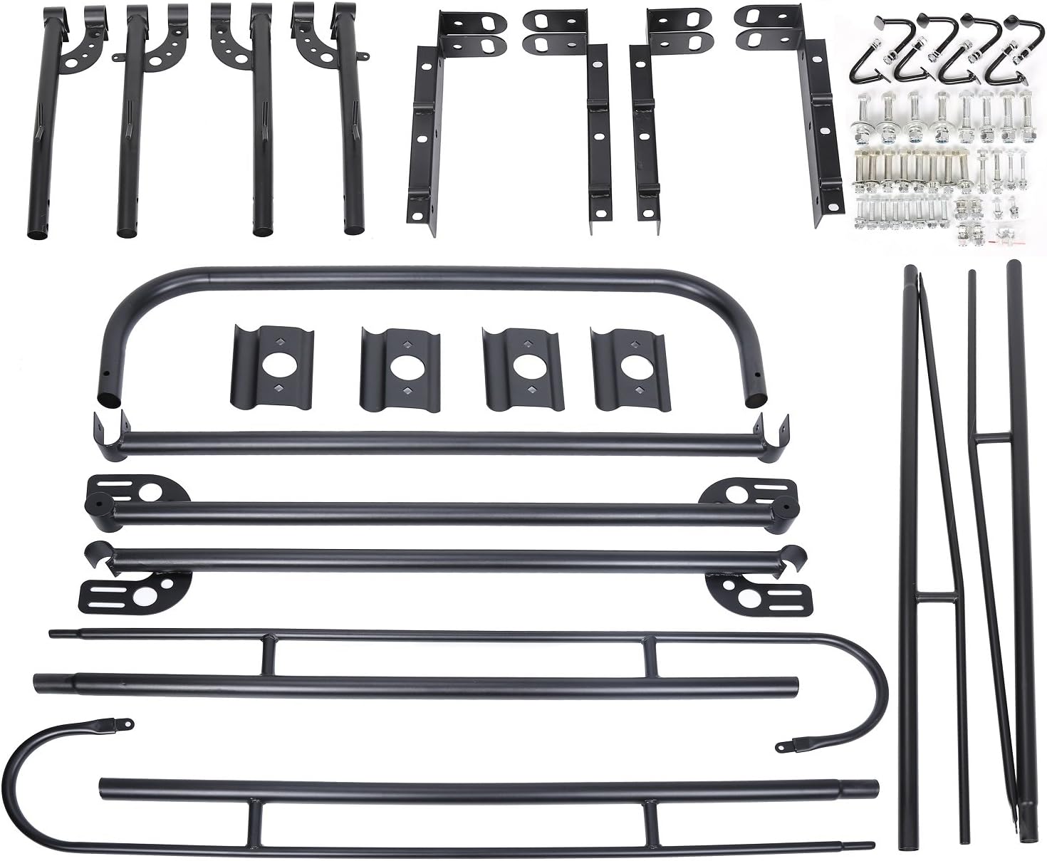 ECOTRIC 1000 LBS Adjustable Full Size Truck Contractor Ladder Pickup Lumber Utility Kayak Rack(Notice:You Will Receive Two Packages for This Item)
