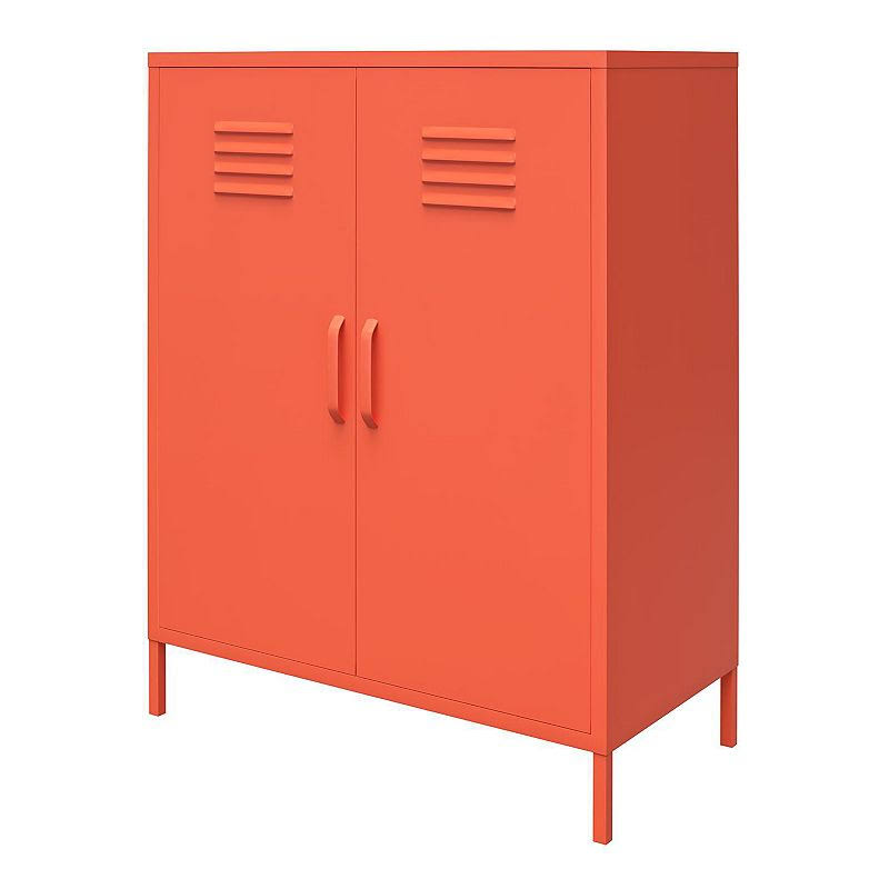 Novogratz Cache 2 Door Metal Locker Storage Cabinet (Orange)