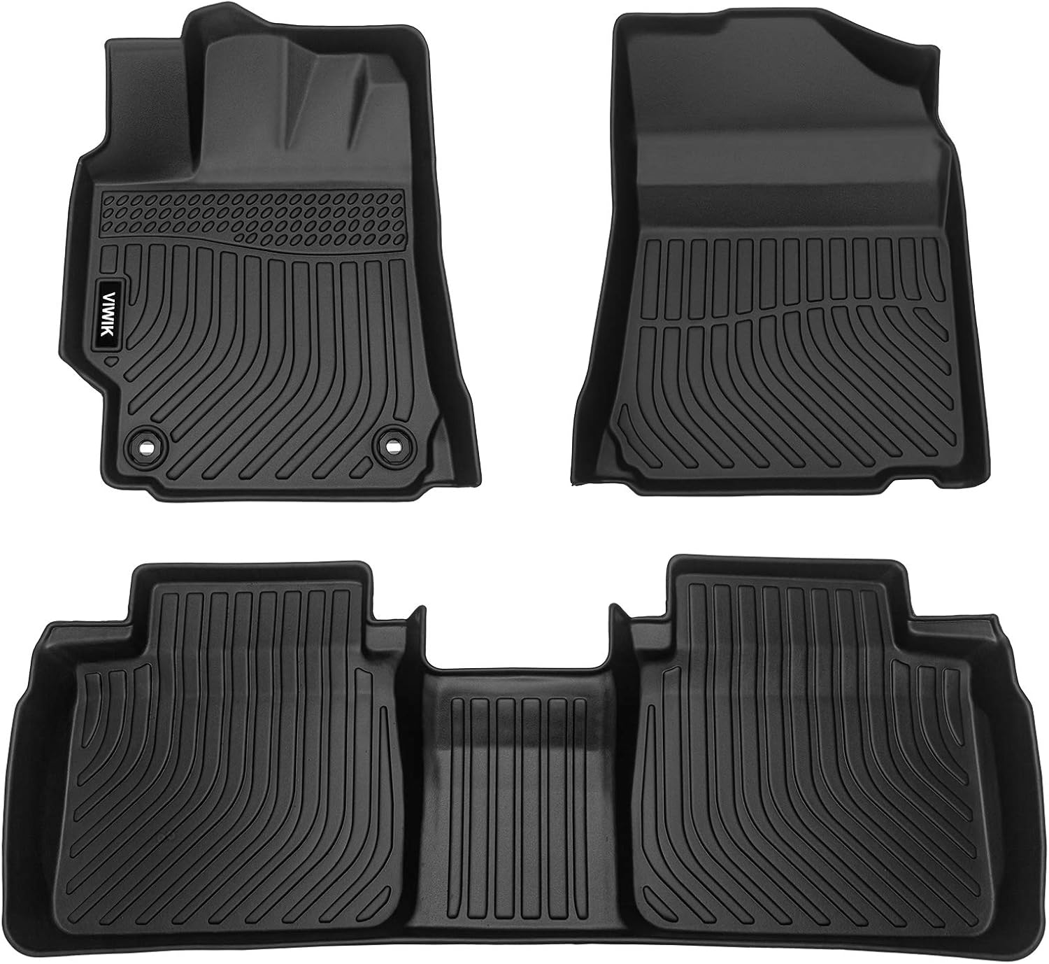 VIWIK Floor Mats for 2012-2017 Camry All Weather Protection Custom Full Set Liners Include 1st and 2nd Row Front & Rear Black Car Liners