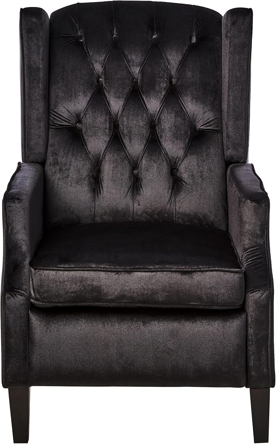 Christopher Knight Home Diana Wingback Recliner, Black + Dark Brown