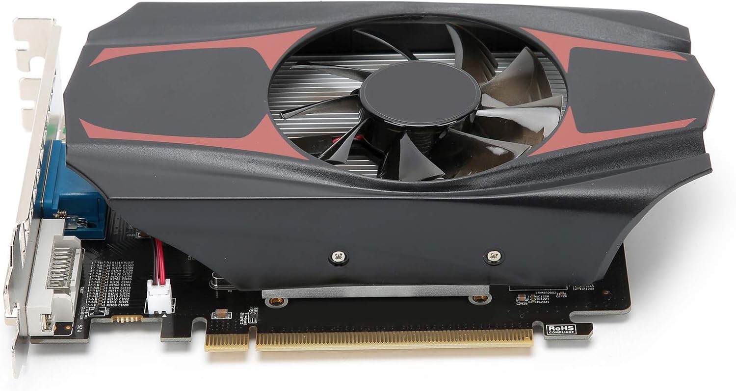 Dpofirs Professional HD7670 1GB DDR5 128Bit Gaming Graphics Card,Low Noise Video Memory Card, 650MHz Core Frequency,with PCI Express 3.0 Graphics Card Slot Pack of 2