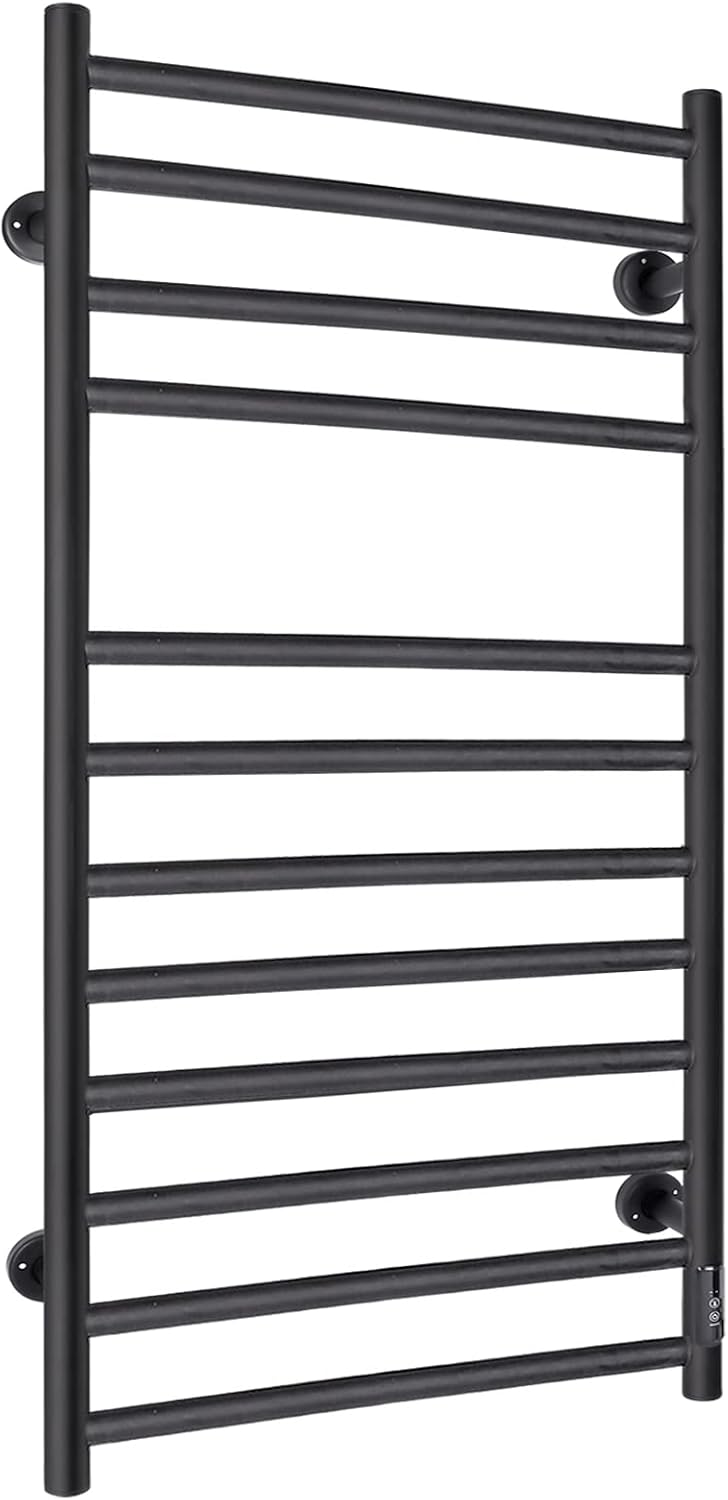 JXXM Heated Towel Warmer for Bathroom Wall Mounted Electric Hot Towel Racks Holder, 12 Bar Stainless Steel Drying Rack
