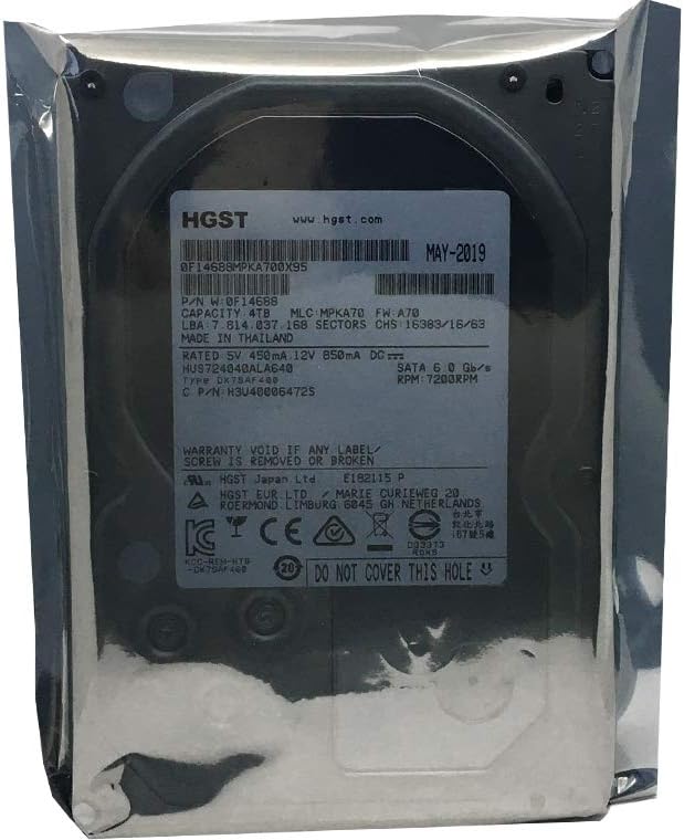 HGST Ultrastar 7K4000 HUS724040ALA640 (0F14688) 4TB 64MB 7200RPM SATA 6Gb/s 3.5in Internal Enterprise Hard Drive - 5 Year Warranty (Renewed) Pack of 2