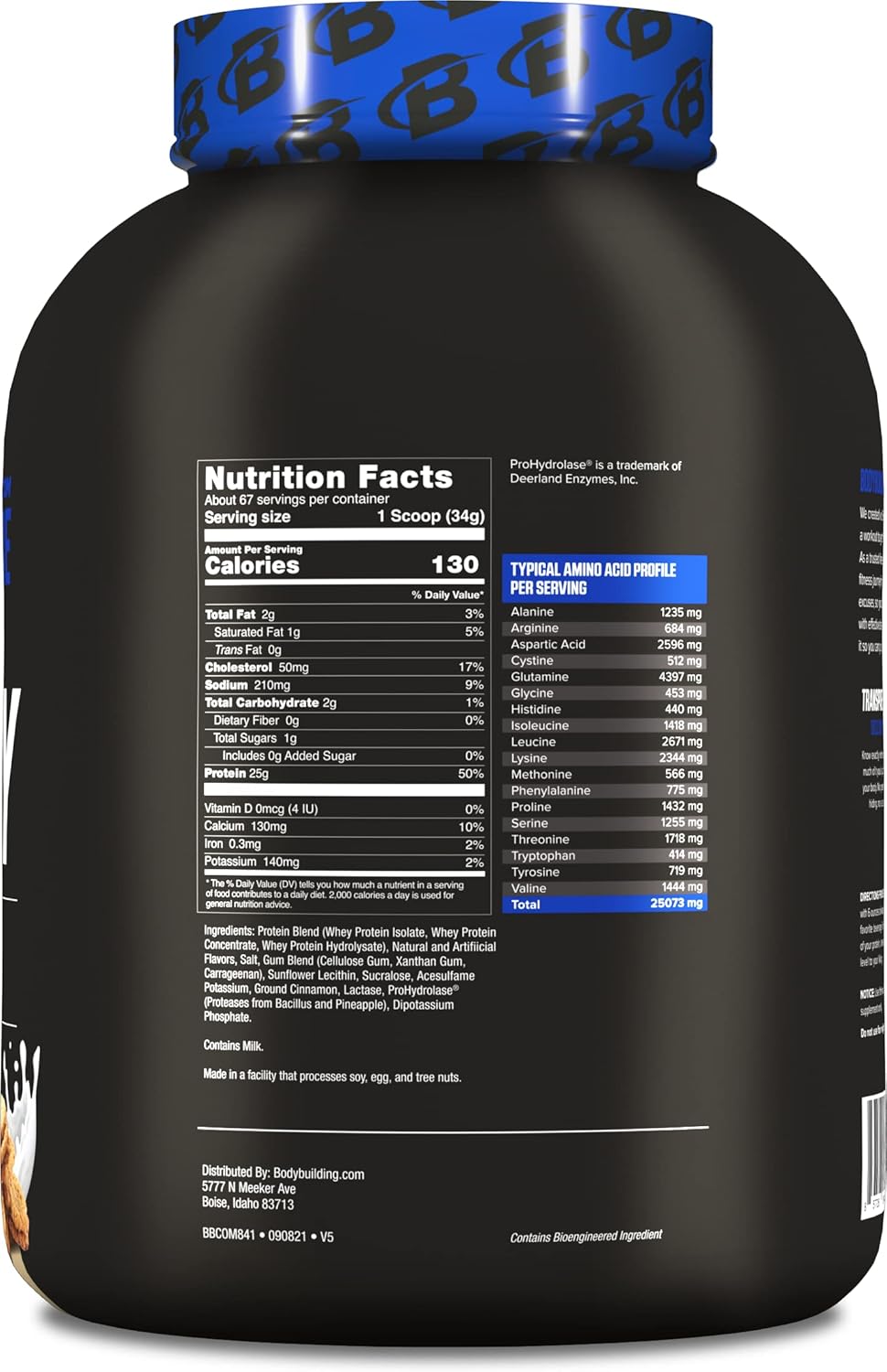 Bodybuilding Signature 100% Whey Protein Powder | 25g of Protein per Serving (Oatmeal Cookie, 5 Lbs) Pack of 2